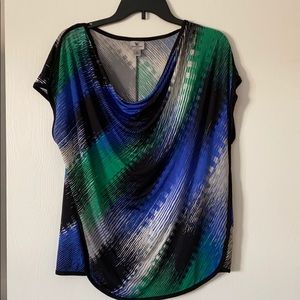 Worthington blue, black, green, white dress shirt